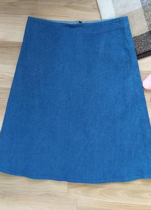 Синяя юбка, юбка джинс-стрейч2 фото