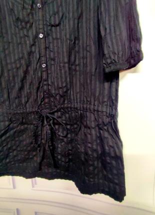 Легкая коттоновая блуза, цвет насыщенный, черный4 фото
