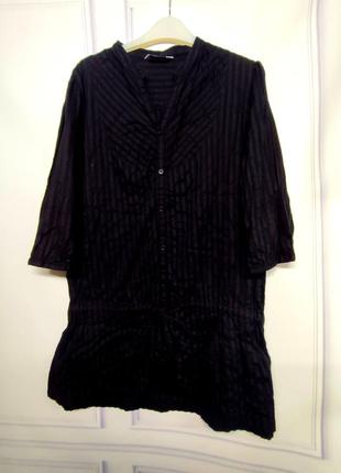Легкая коттоновая блуза, цвет насыщенный, черный1 фото