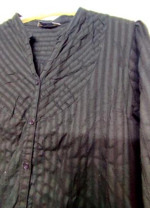 Легкая коттоновая блуза, цвет насыщенный, черный6 фото