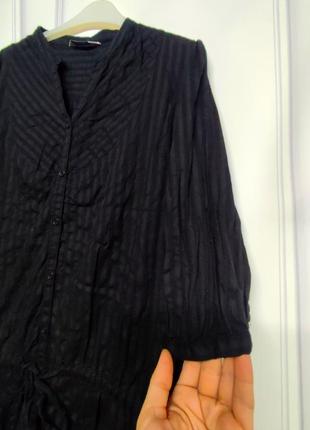 Легкая коттоновая блуза, цвет насыщенный, черный5 фото