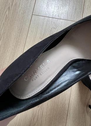 Чорні замшеві туфлі на високому каблуку carvela | kurt geiger 🛍️1+1=3🛍️6 фото