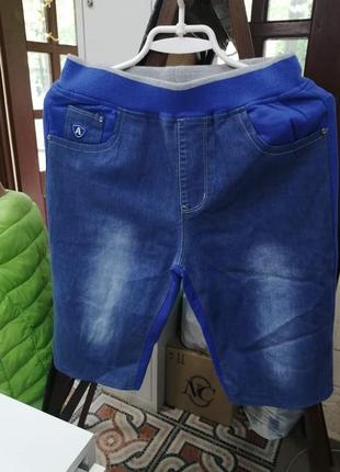 Шорти джинсові трикотажні бріджі1 фото