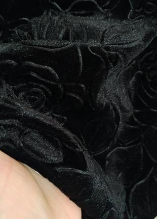 Бархатная стретчевая миди юбка-карандаш с выбитыми розами. евро 46 на укр 563 фото