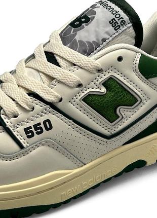 Женские кроссовки new balance 550 green white summer6 фото