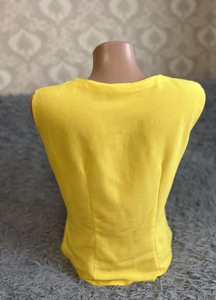 Блузка. рубашка. желтая блузка.желтая блузка без рукавов.2 фото