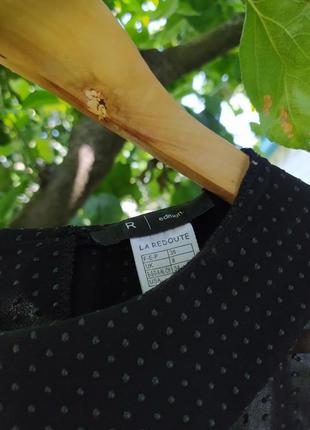 Блузка з комірцем і прозорими рукавами три чверті2 фото