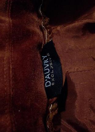 Винтаж d'auvry exclusive 46 женский велюровый жакет коричневый с вышивкой7 фото