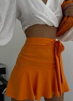 Стильная базовая женская юбка, короткая, мини, яркие цвета на лето- женскую одежду4 фото
