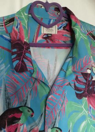 100% віскоза чоловіча гавайська сорочка літня натуральна пляжна віскозна гавайка  штапель фотосесія4 фото