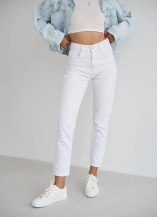 Белые джинсы скинни узкие джинсы стрейч