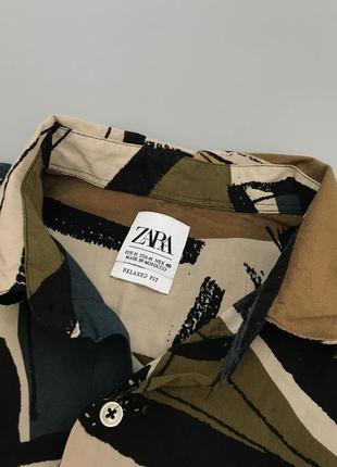 Стильна кольорова легка сорочка zara, літня, на літо, розмальована, з принтом, принт4 фото