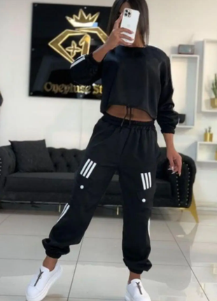 Женский спортивный костюм двунитка с манжетами 3 цвета 2plgu1468-7134iве