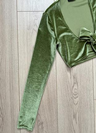 Оксамитовий топ з довгим рукавом prettylittlething plt 🛍️1+1=3🛍️7 фото