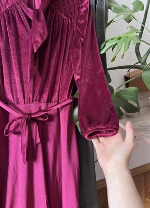 Изумительное бордовое платье-винтаж из бархата5 фото