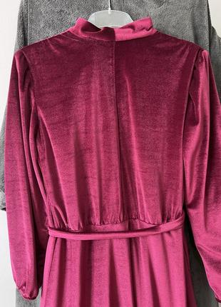 Изумительное бордовое платье-винтаж из бархата7 фото