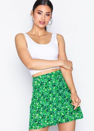 Яскрава зелена коротка спідниця topshop 🛍️1+1=3🛍️