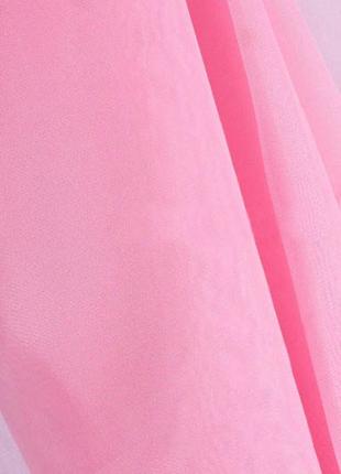 Тюль вуаль шифон на тесьме розовый2 фото