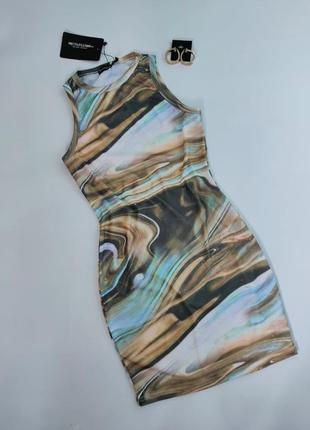 Цветное короткое платье майка prettylittlething plt uk 10, m,  38, 46