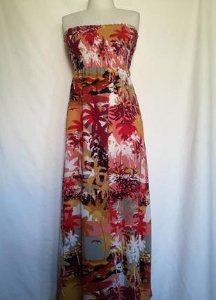 100% вискоза. женский натуральный пляжный летний сарафан длинное платье angle. гавайка.штапель