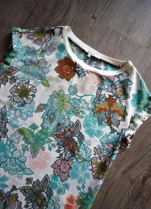 Платье туника платье-футболка в цветочный принт2 фото