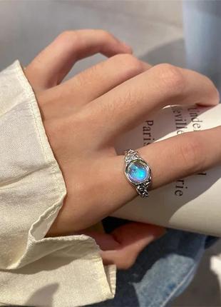 Кольцо с лунным камнем колечко с камнем винтажное кольцо