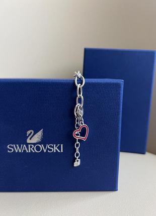 Браслет swarovski с шармом сердцем оригинал