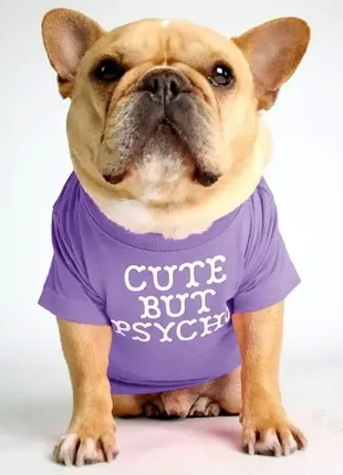 Фиолетовая футболка для собак и кошек с круглым вырезом, для французских бульдогов, мопсов s t0350
