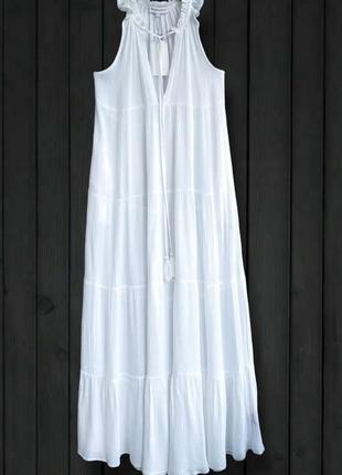 Новое белоснежное пляжное платье макси pia rossini.