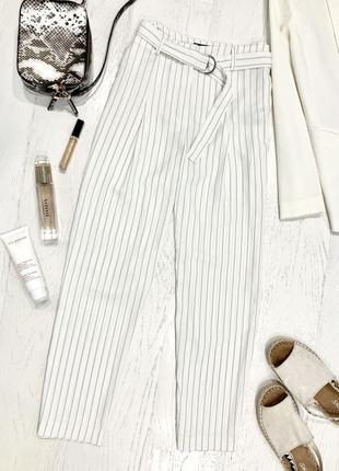 Вкорочені смугасті білі штани new  look7 фото