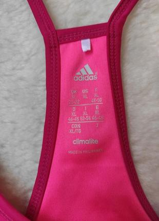 Рожева малинова спортивна майка з топом топ спортивний батал великого розміру adidas clima9 фото