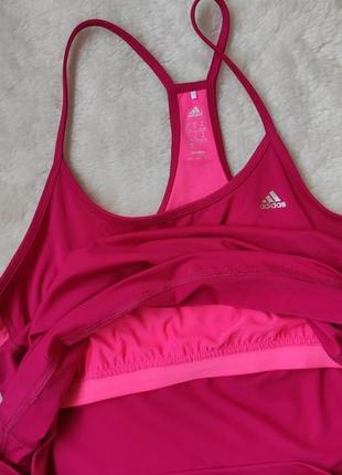 Рожева малинова спортивна майка з топом топ спортивний батал великого розміру adidas clima7 фото
