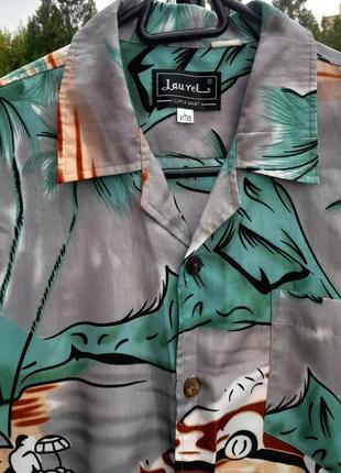 Летняя рубашка-гавайка с принтом3 фото