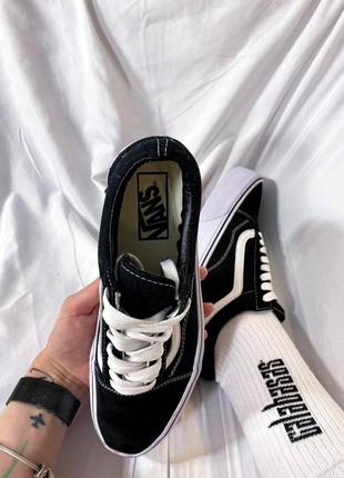 Кроссовки кеды vans classic platform black white6 фото