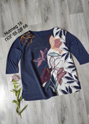 Стильна легка блуза в квіти нарядна