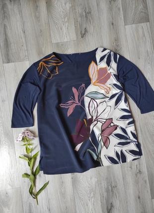 Стильна легка блуза в квіти нарядна8 фото