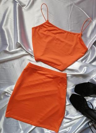 Яркий летний костюм комплект топ юбка м 382 фото