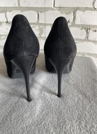 Туфли женские на каблуке, классика, искусственная замша3 фото