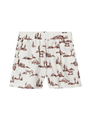 Тренд шорты mango texas print в пижамном стиле