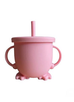 Детский силиконовый набор посуды для кормления розовый 12 предметов