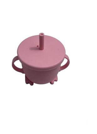 Детский силиконовый набор посуды для кормления розовый 12 предметов