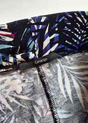 Женская разноцветная с принтом пальм короткая юбка на резинке от бренда george2 фото