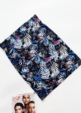 Женская разноцветная с принтом пальм короткая юбка на резинке от бренда george5 фото
