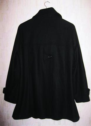 Новое черное шерстяное пальто yassica (германия)размер 16 uk  80 % wool lana4 фото