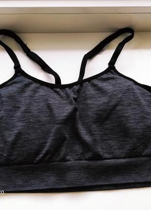 Бюст топ бра h&m спорт sport серый вкладыш 75 а,в,m