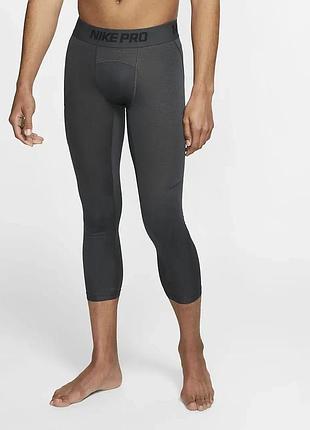Лосины для бега муж. nike pro men's 3/4 basketball tights (арт. at3383-060 )