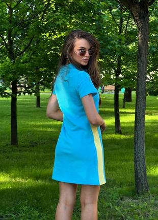 Новинка ! 
новые цвета 🩵💛
спортивное платье поло 
с лампасом.
•модель# 8004 фото