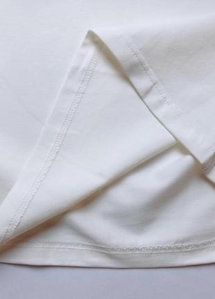 Жіноча футболка однотонна великий розмір молочного кольору з манжетами8 фото