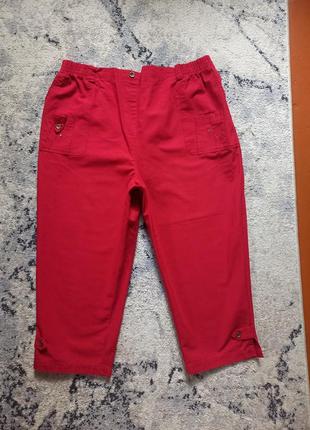 Брендовые коттоновые штаны капри бриджи с высокой талией lmc, 16 pазмер.
