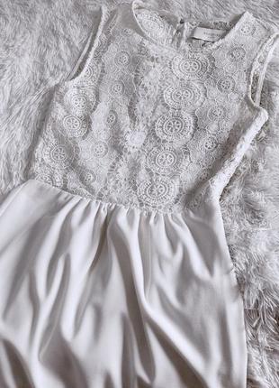 Нежное белое платье с кружевом reserved4 фото